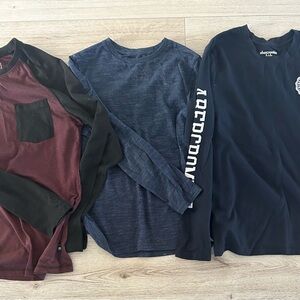 3 long sleeve t-shirt  boys fits 12-16